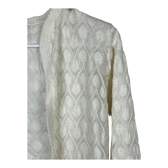 Vintage Vienna Lace White Cardigan Sweater Pin up Acrylic Small - Picture 4 of 7